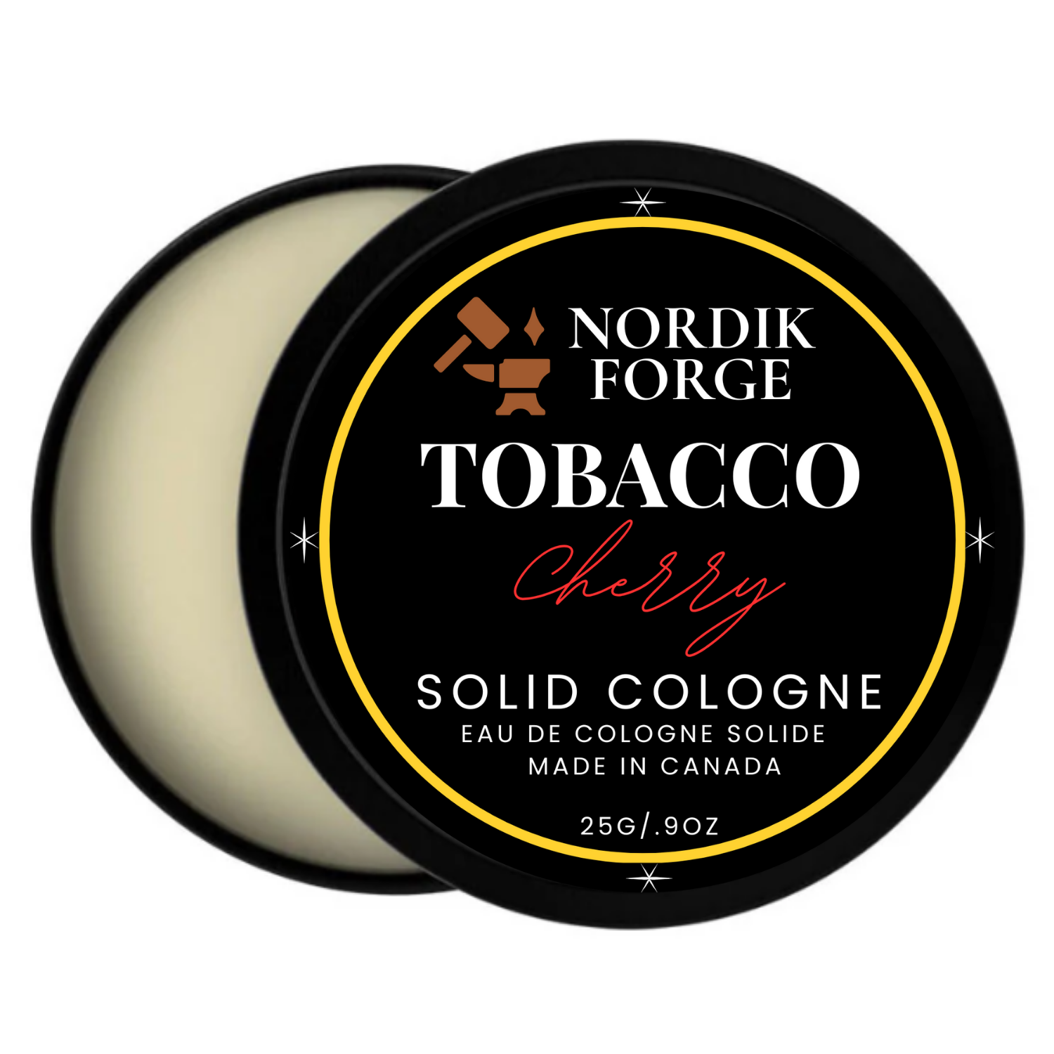 Nordik Forge Solid Cologne – Cherry Tobacco | Bold Men’s Fragrance