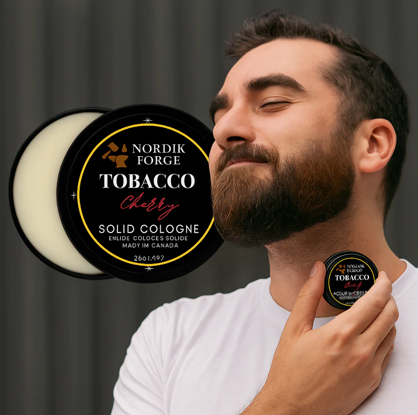 Nordik Forge Solid Cologne – Cherry Tobacco | Bold Men’s Fragrance